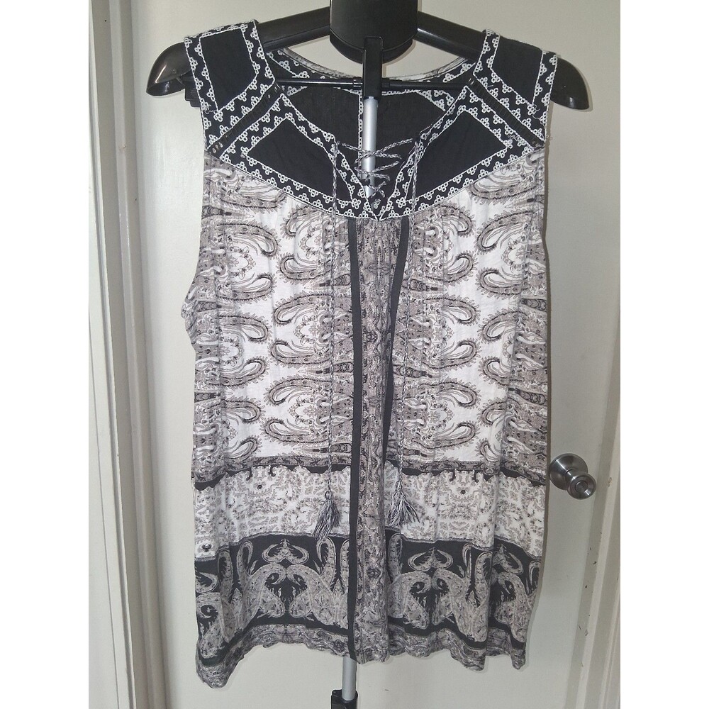 Lucky‎ Brand Sleeveless Boho Peasant Tunic Top, 2X Festival Indie Chic Flowy